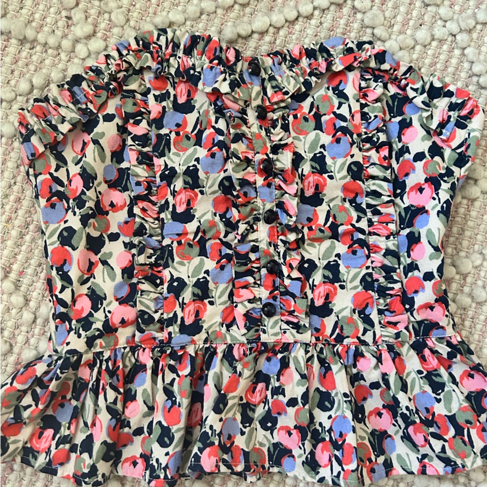 H&M women’s floral corset size 4.